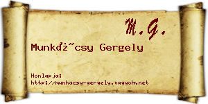 Munkácsy Gergely névjegykártya